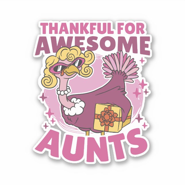 THANKFUL FOR AWESOME AUNTS BLONDE TURKEY THANKSGIV (Front)