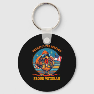 Thankful For Dom – Proud American Veteran Thanksgi Key Ring