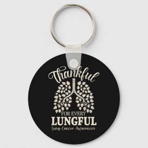 Thankful For Every Lungful Lung Cancer Awareness Key Ring