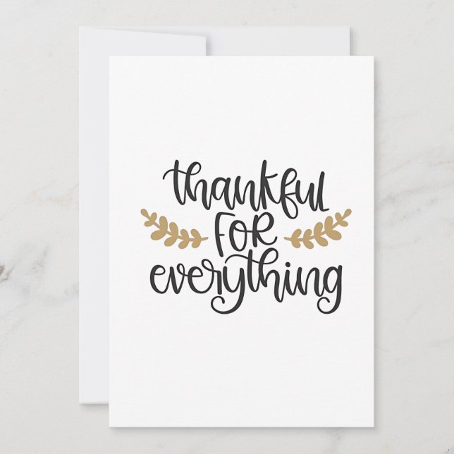 Thankful for Everything Thanksgiving Funny  Invitation (Front)