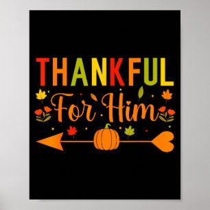 Thankful For Him Couples Fall Matching Couple Than Poster