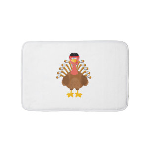 thankful for hockey thanksgiving Funny Turkey Ice Bath Mat