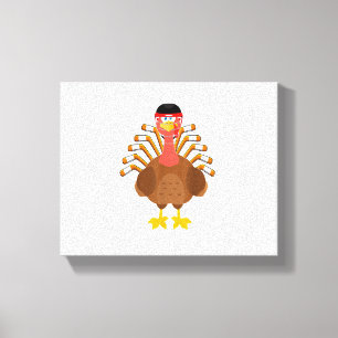 thankful for hockey thanksgiving Funny Turkey Ice Canvas Print