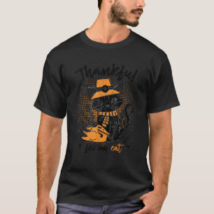 Thankful For My Cat Thanksgiving Cat Lover Gift T-Shirt