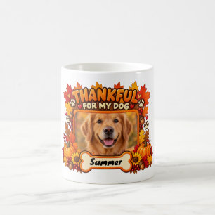 Thankful for My Dog Personalised Thanksgiving Pet Coffee Mug
