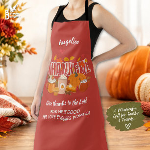 THANKFUL FOR MY FAMILY Christian Thanksgiving Apron