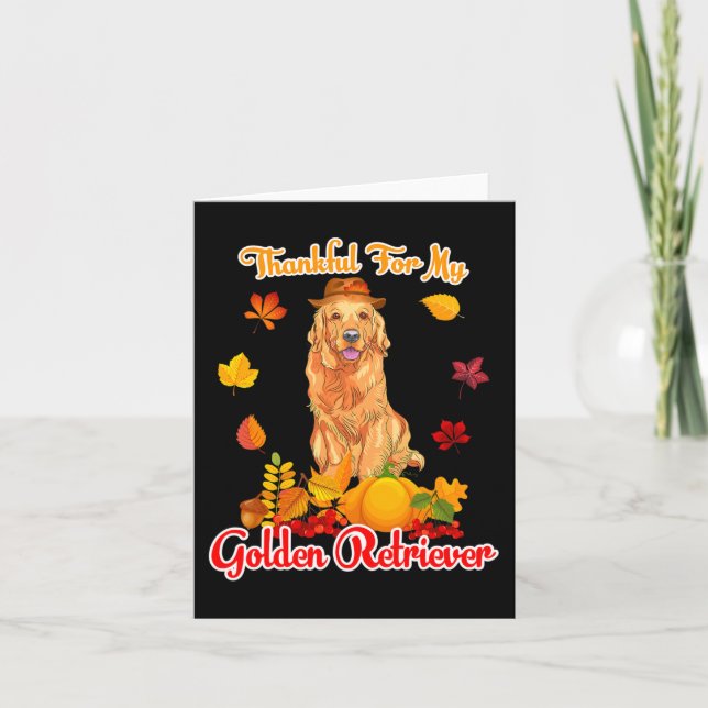 Thankful For My Golden Retriever Thanksgiving Pump Card (Front)