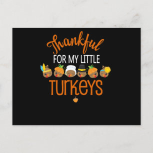 Thankful For My Little Turkeys Mum Grandma Postcard