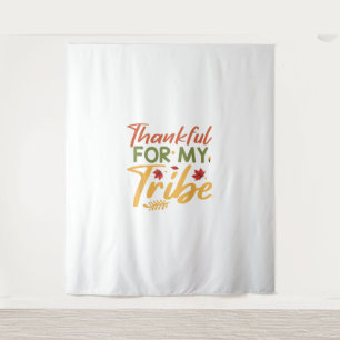 Thankful For My Tribe Thanksgiving Halloween Costu Tapestry