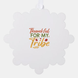Thankful For My Tribe Thanksgiving Halloween Costu Tree Decoration Card
