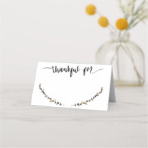 Thankful For Name Place Cards