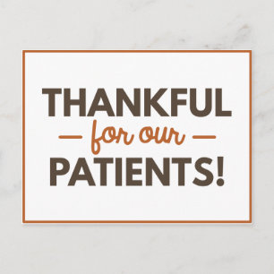 Thankful for Our Patients Postcard