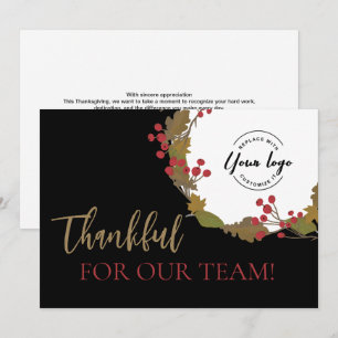 Thankful for Our Team Corporate Employee Holiday Card