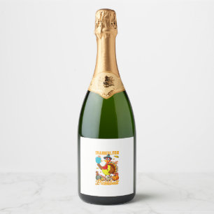 Thankful For Pickleball Turkey Fall Vibes Happy Th Sparkling Wine Label
