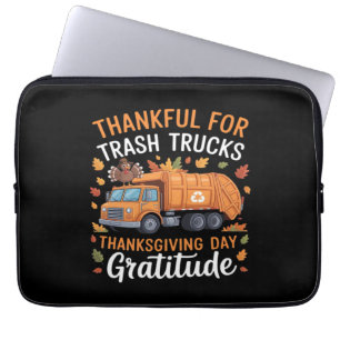 Thankful for Recycle Truck Thanksgiving Day Garbag Laptop Sleeve