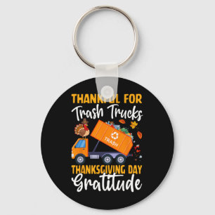 Thankful For Recycle Truck Thanksgiving Day Garge Key Ring