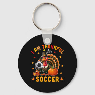 Thankful For Soccer Thanksgiving Turkey Matching P Key Ring