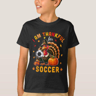 Thankful For Soccer Thanksgiving Turkey Matching P T-Shirt