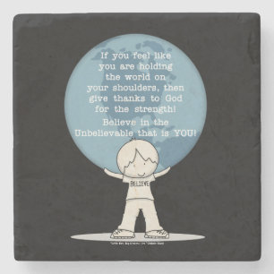 Thankful for Strength Stone Coaster