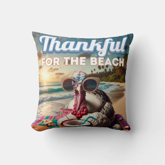 Thankful for the Beach Cushion (Front)