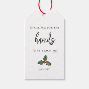 Thankful for the Hands that Teach Me, Lotion Gift Tags