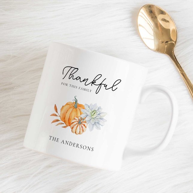 Thankful for this Family Thanksgiving Simple Coffee Mug (Creator Uploaded)