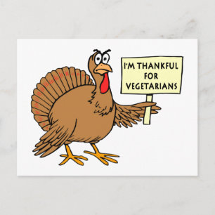 Thankful For Vegetarians Holiday Postcard