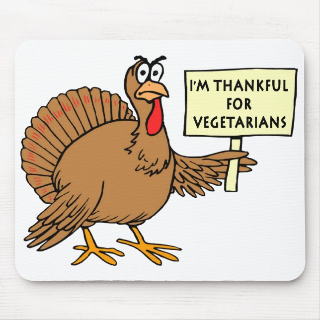 Thankful For Vegetarians Mouse Mat (Front)