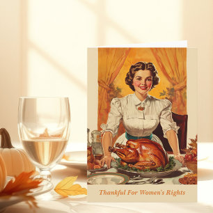Thankful for Women's Rights Feminist Thanksgiving Holiday Card