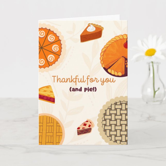 Thankful for you and pie thanksgiving card (Small Plant)