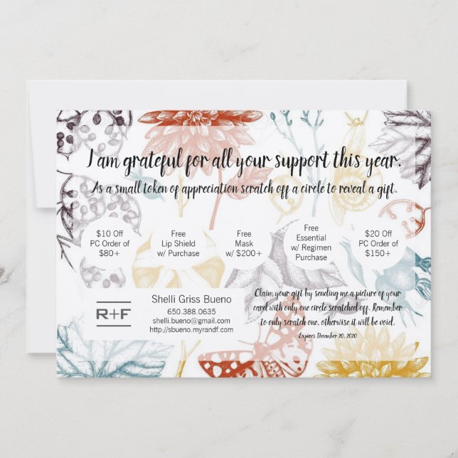 Thankful for you coupon card (Front)