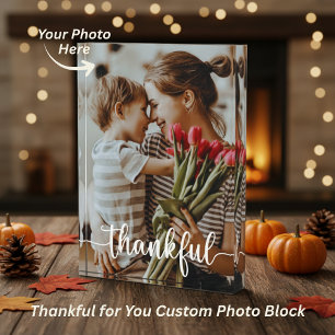 Thankful for You Custom Photo Block