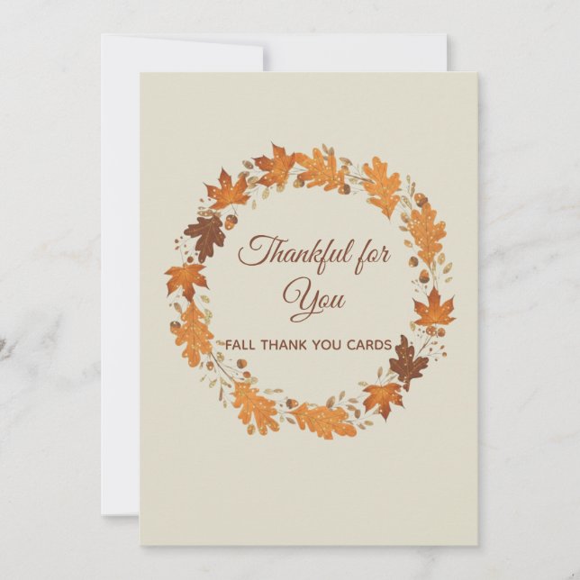 Thankful for You Fall Thank You Cards (Front)