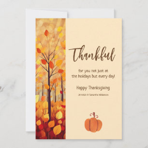 Thankful For You Happy Thanksgiving Holiday Card