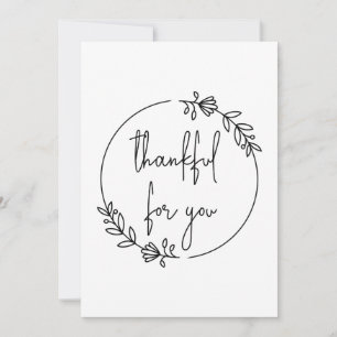 "thankful for you" modern simple floral Wreath