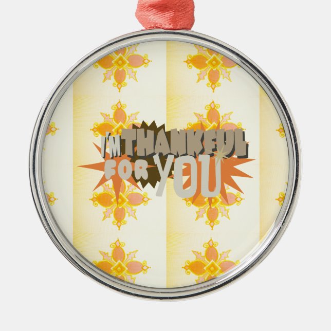 "Thankful For You" Ornament: A Symbol of Love Metal Tree Decoration (Front)