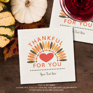THANKFUL FOR YOU - Personalised Thanksgiving Napkin