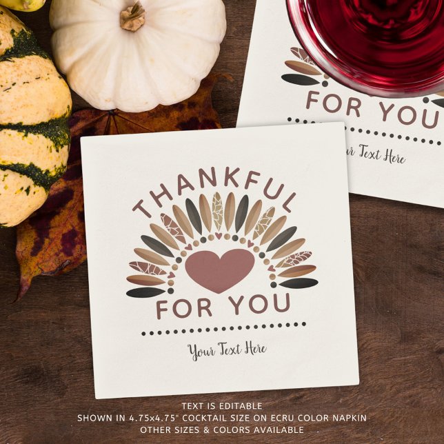 THANKFUL FOR YOU - Personalised Thanksgiving Napkin (Creator Uploaded)