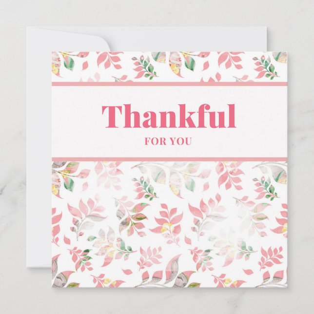 Thankful For You Spring Floral Card (Front)