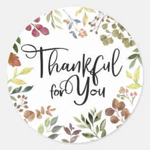 Thankful For You - Thanksgiving Classic Round Sticker