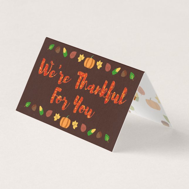 Thankful For You Thanksgiving Holiday Cards (Front)