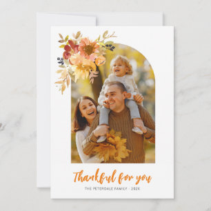 Thankful for you, thanksgiving photo greeting card
