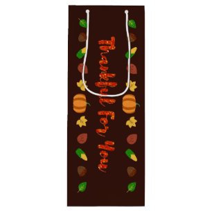 Thankful For You Thanksgiving Wine Gift Bag