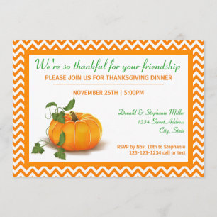 Thankful for your Friendship - Dinner Invite