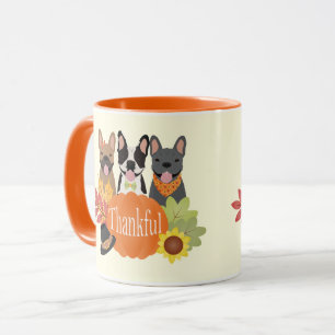 Thankful French Bulldogs Thanksgiving Mug