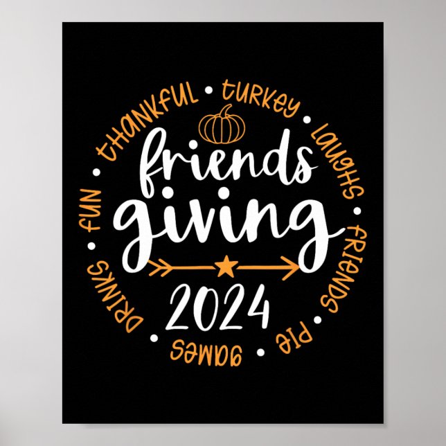 Thankful Friends Thanksgiving 2024 Friendsgiving T Poster (Front)