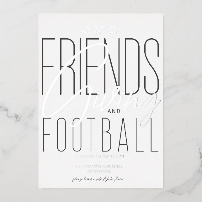 Thankful Friendsgiving Football Thanksgiving Party (Front)