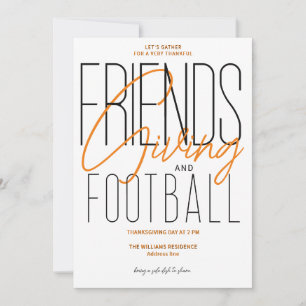 Thankful Friendsgiving Football Thanksgiving Party Invitation