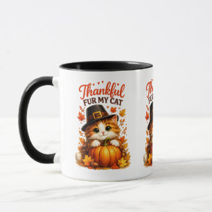Thankful Fur My Cat Thanksgiving Cat Mug
