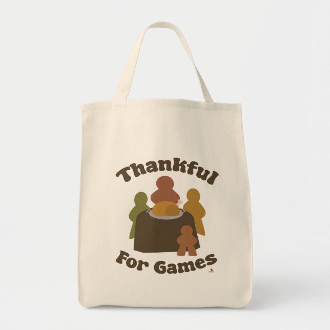 Thankful Games Thanksgiving Boardgame Motto Art Tote Bag (Front)